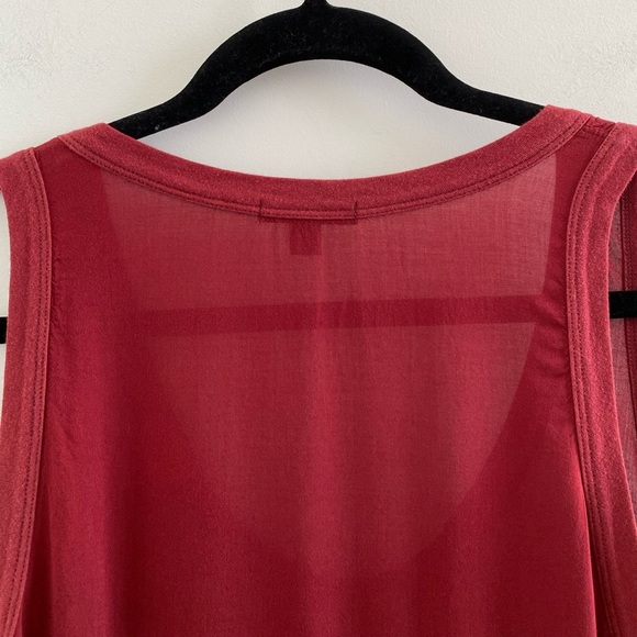 James Perse Maroon High-Low Woven Tank Size 1 (Small) - Picture 11 of 11